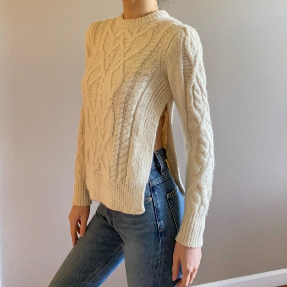 Isabel Marant gayle alpaca cable knit sweater ecru cream white - Picture 9 of 13